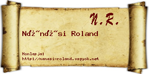 Nánási Roland névjegykártya