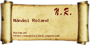 Nánási Roland névjegykártya