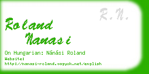 roland nanasi business card