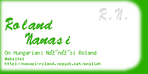 roland nanasi business card